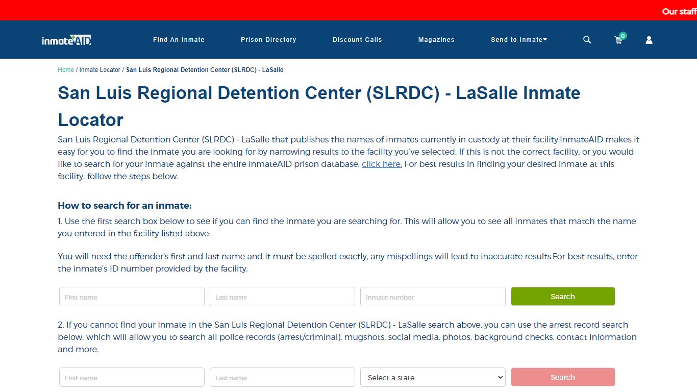 San Luis Regional Detention Center (SLRDC) - InmateAid