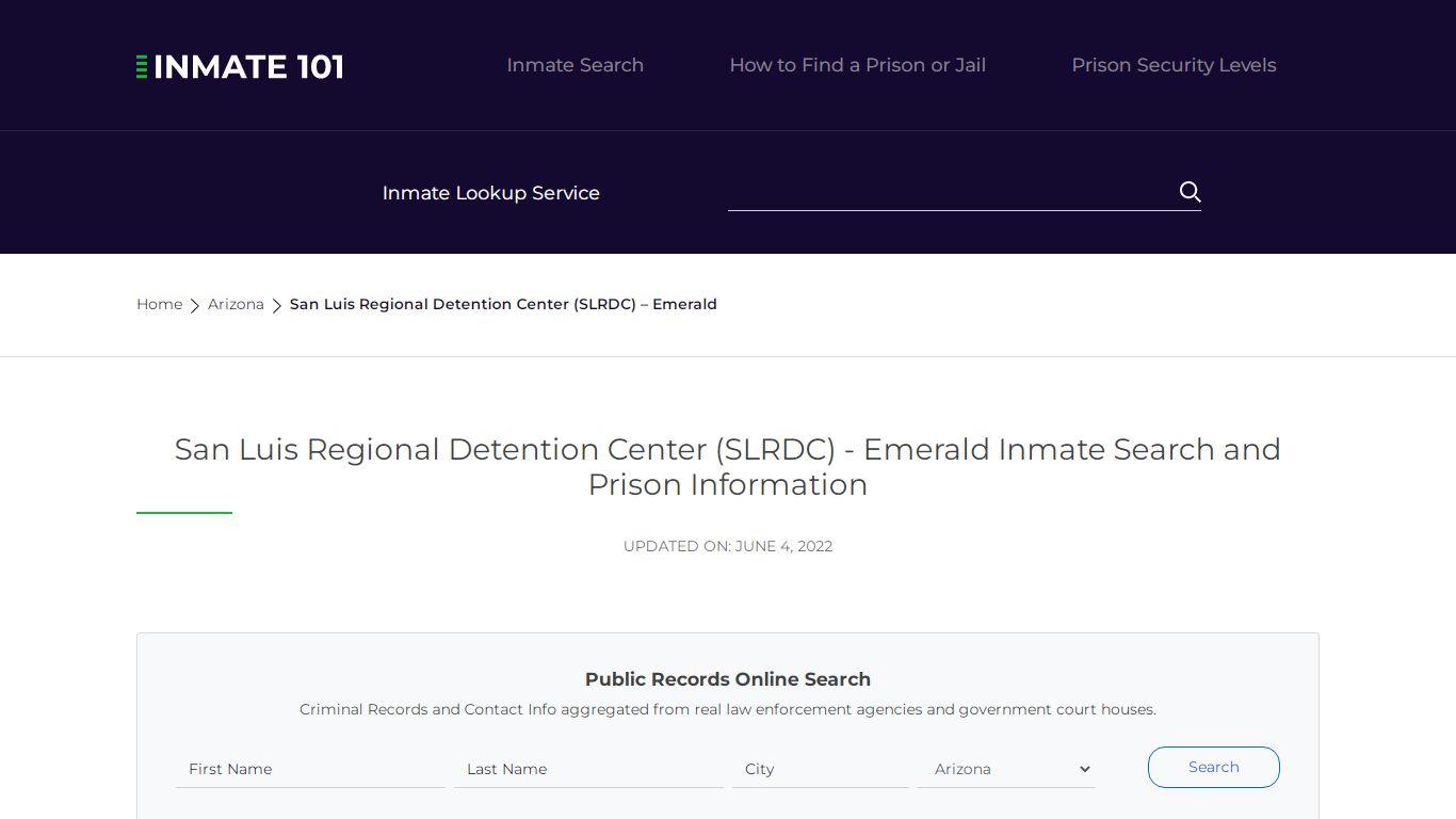 San Luis Regional Detention Center (SLRDC) - Inmate Locator